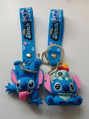 Stitch Blue and Pink Keychain Bag Charm Set of 2